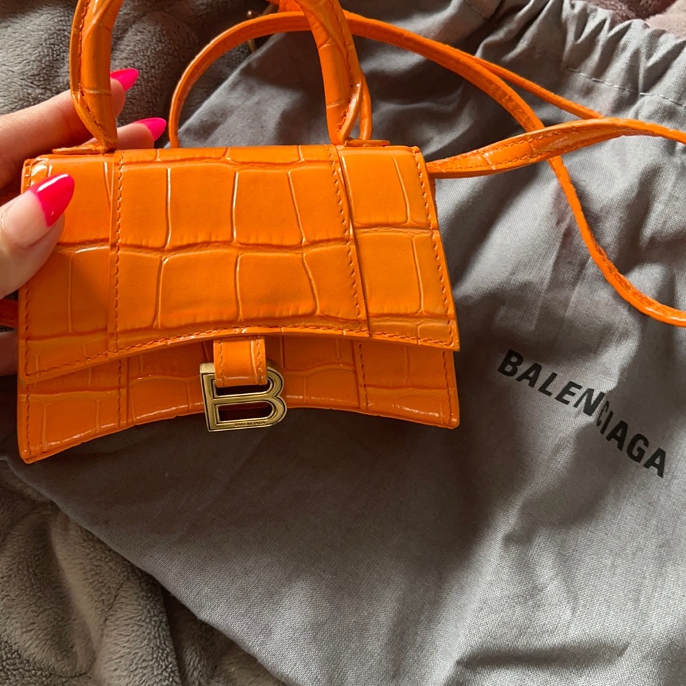 Balenciaga hourglass mini croc shoulder/ belt bag
